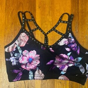 Floral blingy sports bra by reverence size small